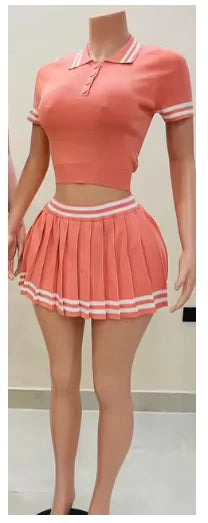 Women’s Pleated Skirt & Top Set