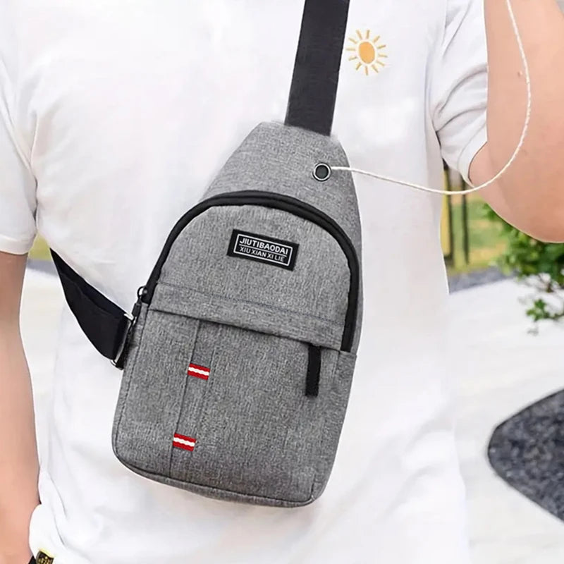 Neutral style, adjustable front pocket for both men and women, single shoulder Oxford cloth pocket bag