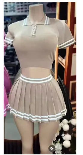 Women’s Pleated Skirt & Top Set