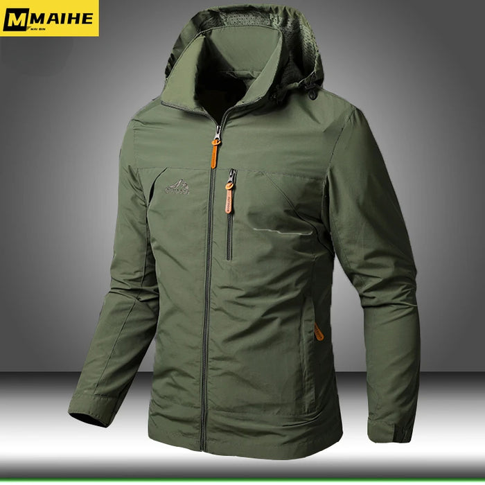 Men's Waterproof Hooded Windbreaker