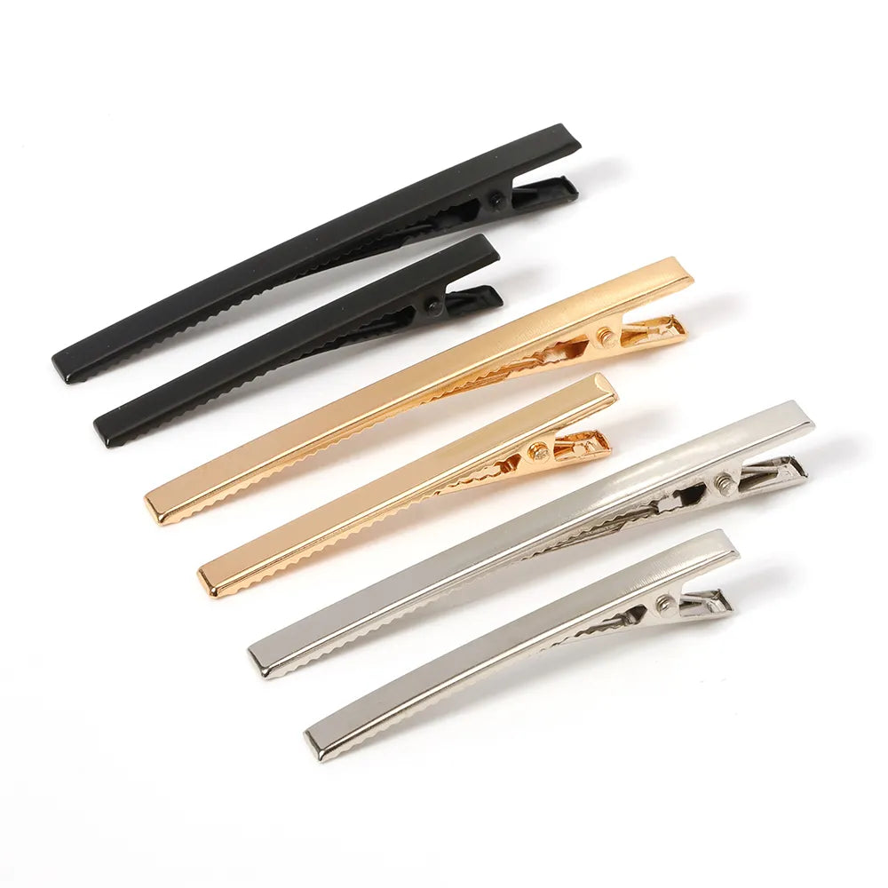 20Pcs 60/80mm Metal Hair Clips Base Gold Alligator Hairpins Blank Settings 3 colors For DIY Making Women Hair Clips Accessories