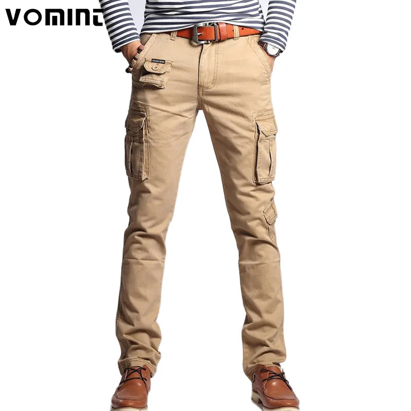 Vomint New Men Fashion Military Cargo Pants Slim Regualr Straight Fit Cotton Multi Color Camouflage Green Yellow V7A1P015