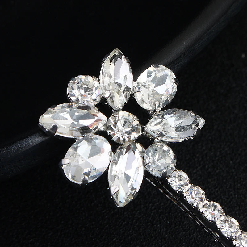 Miallo 2pcs/lot Brief Flower Women Hair Clips Austrian Crystal Stone Wedding Bridal Bride Barrette Hair Accessories for Girls