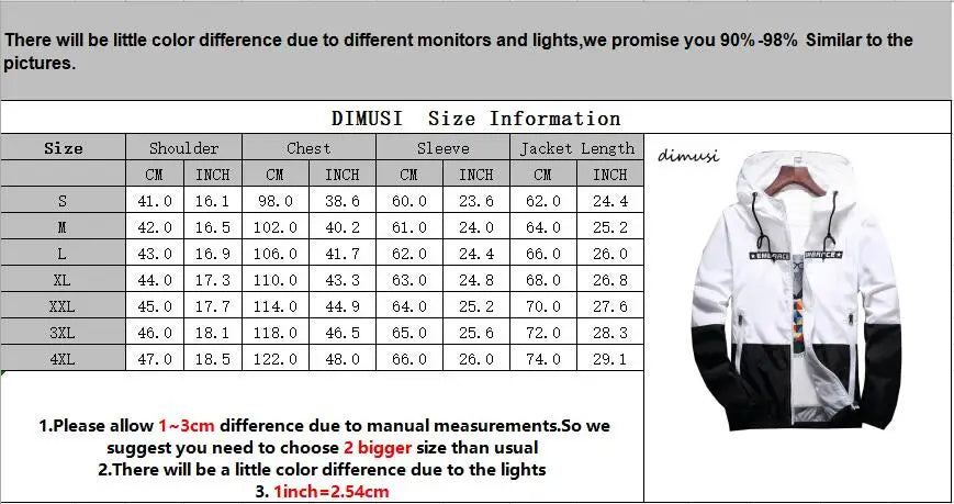 DIMUSI Spring Autumn Men's Jackets Hip Hop Jacket Windbreaker Hooded Casual Zipper Male Retro Vintage Streetwear Jackets,TA316
