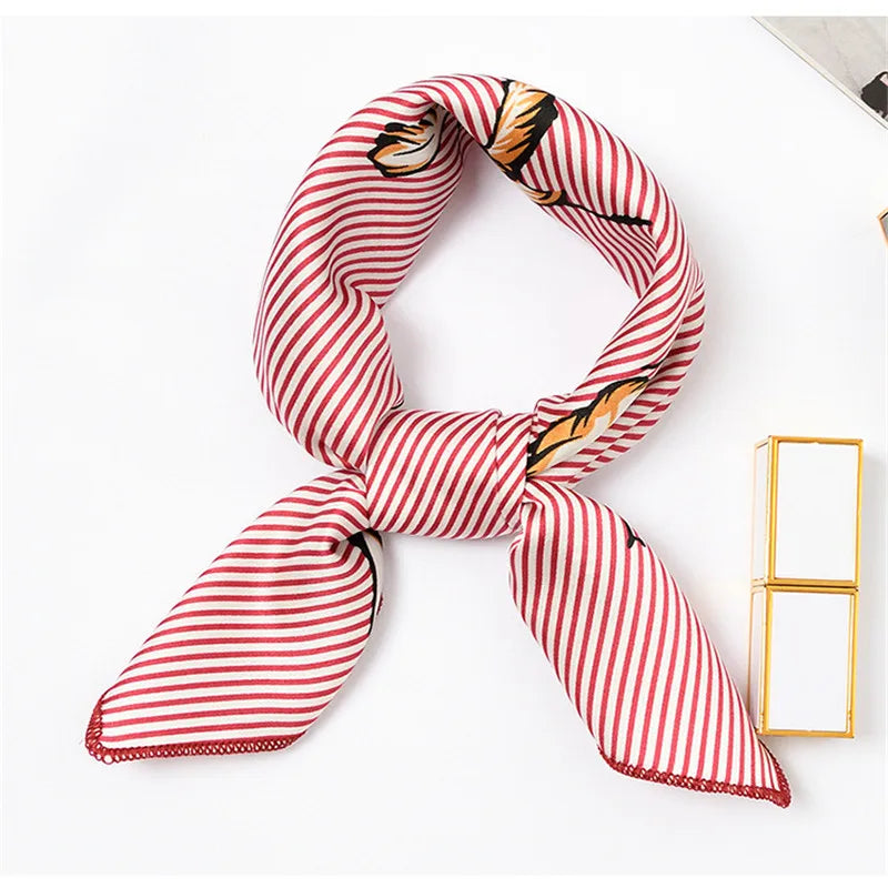 50x50 cm Women Scarf Summer Fashion Neckerchief Air Hostess Scarf Square Scarves For Ladies Satin Silk Scarf Head Band Neck Tie