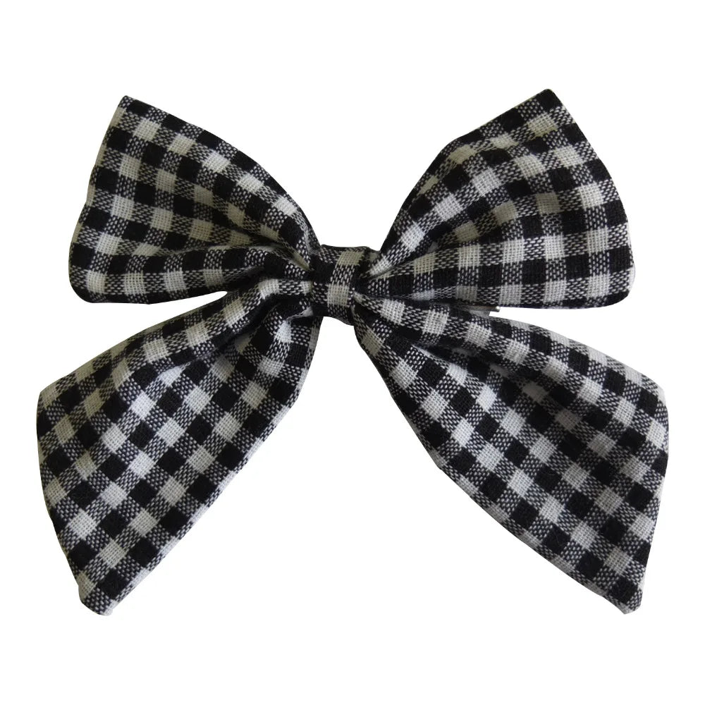 Cotton Linen Hair Bows Boutique Hair Clips Baby Girls Women Large Sailor Bow Barrettes Hairgrips Hair Accessories Headwear