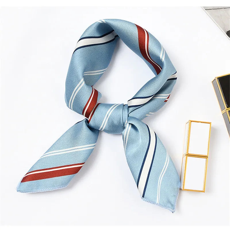 50x50 cm Women Scarf Summer Fashion Neckerchief Air Hostess Scarf Square Scarves For Ladies Satin Silk Scarf Head Band Neck Tie