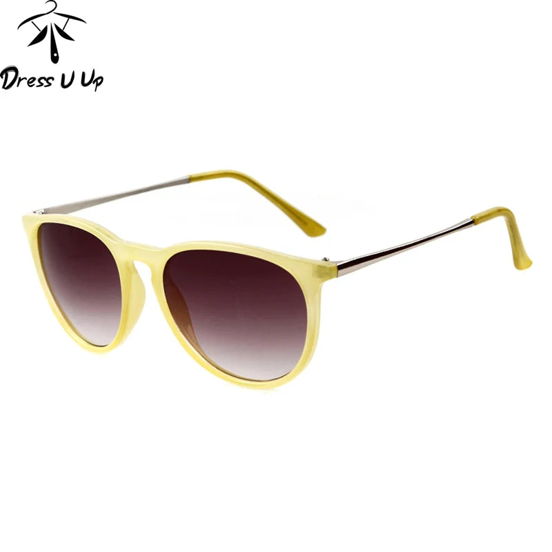 DRESSUUP Brand Metal Thin Legs Vintage Sunglasses Women Round Sun Glasses Woman Oculos De Sol Femininos 2017 Gafas