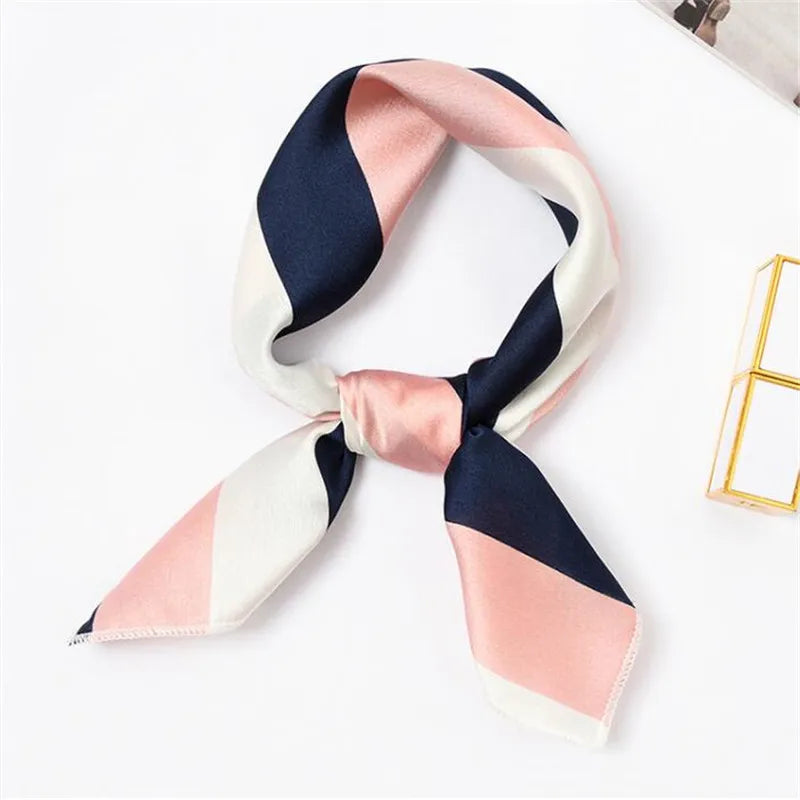 50x50 cm Women Scarf Summer Fashion Neckerchief Air Hostess Scarf Square Scarves For Ladies Satin Silk Scarf Head Band Neck Tie
