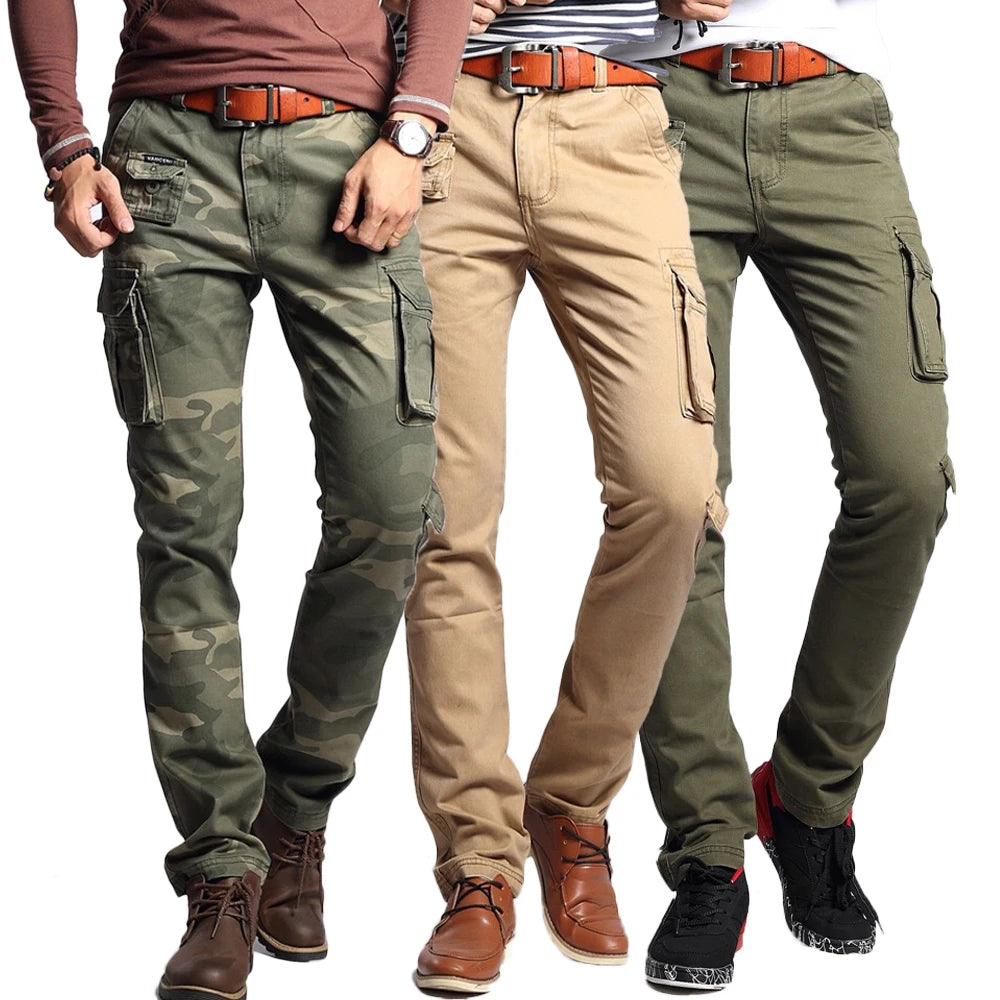 Vomint New Men Fashion Military Cargo Pants Slim Regualr Straight Fit Cotton Multi Color Camouflage Green Yellow V7A1P015