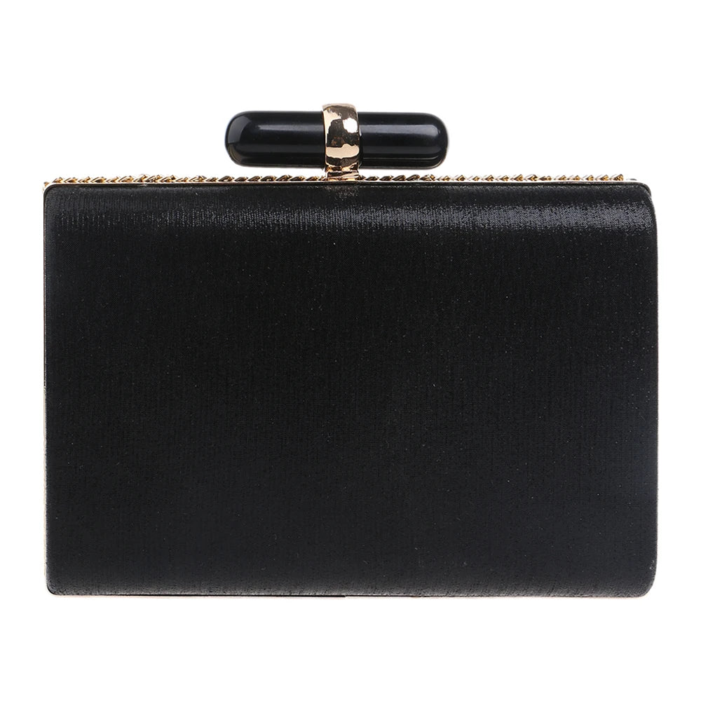 SEKUSA Embroidery Women Handbags Beaded Chain Accessory Metal Day Clutches Party Wedding Evening Bags One Side Diamonds Purse