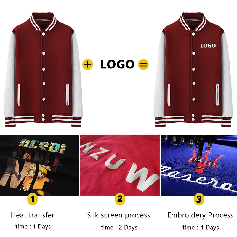 Men's Jackets And Coats Custom Embroidery Logo High Street Hip Hop Baseball Uniforms Street Casual Jacket Thickened Warmth 2021