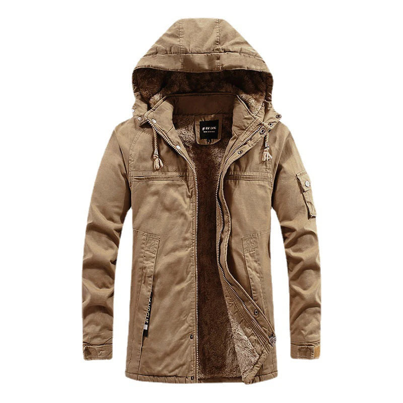 DIMUSI Winter Men's Jackets Fashion Fleece Warm Winbreaker Jackets Male Outdoor Thicken Military Thermal Hooded jackets Clothing