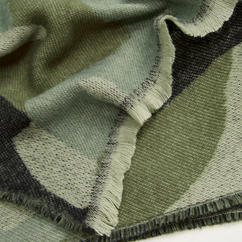 2023 Winter Leopard Print Cashmere Scarf Women Green Warm Thick Wool Shawl for Women Scarves and Shawls Ladies Ponchos and Capes