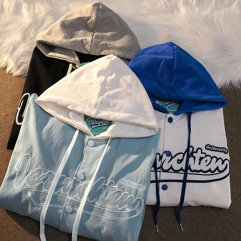 Embroidery Harajuku Patch Plus Size Coat 2021 Winter Autumn Women's Jackets Hip Hop Autumn Long Sleeve Female Jacket Outwear