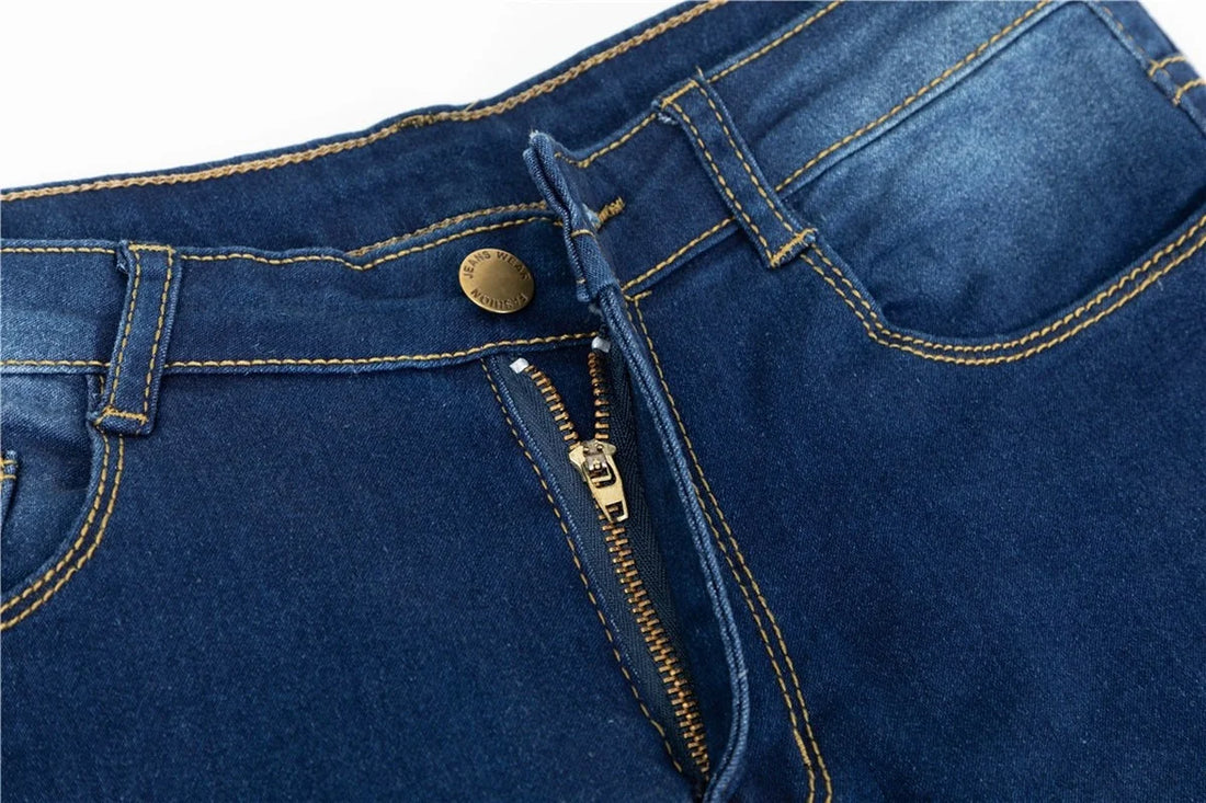 Women's Jeans Pants High Waisted Skinny Sexy Blue Mom Pencil Pants Button Fly Vintage Cotton Denim Pants for Women Woman Jeans