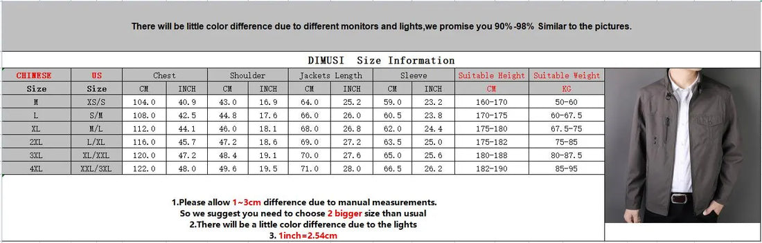 DIMUSI Men's Jackets Spring Autumn Casual Men Slim Fit Business Jacket Man Outwear Stand Collar Windbreaker Coats Clothing