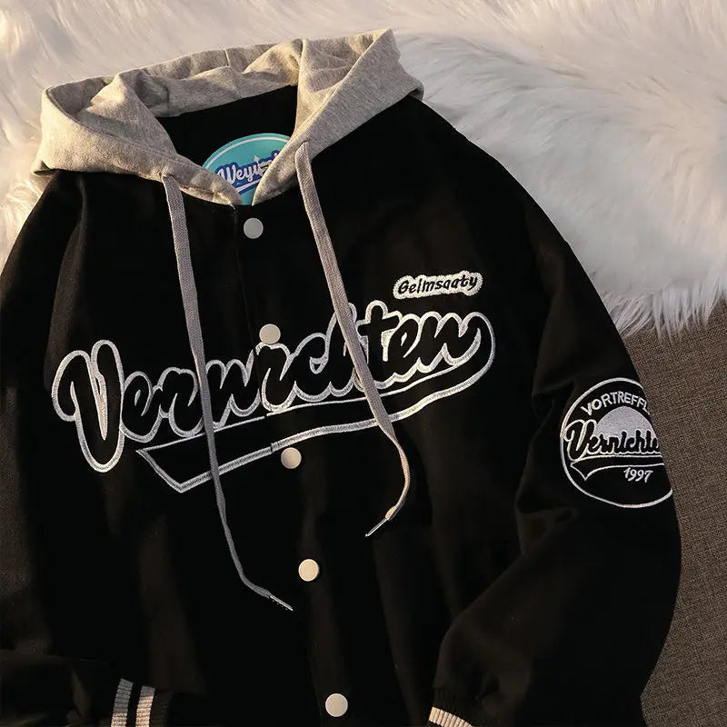 Embroidery Harajuku Patch Plus Size Coat 2021 Winter Autumn Women's Jackets Hip Hop Autumn Long Sleeve Female Jacket Outwear