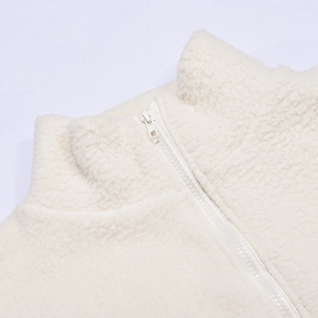 Fleece Hoodie Thickened Warm Women Zippe Sweatshirts No Hood Women'S Stand Collar Short Loose Plush Coats Winter Zipper Jackets