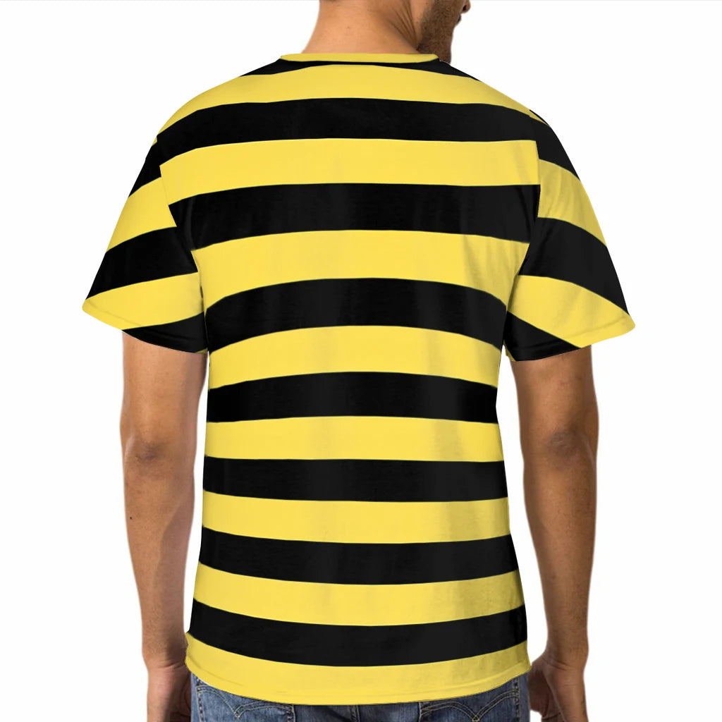 Color Polyester TShirts Me Before You Black And Yellow Stripes Personalize Men's Thin T Shirt Hipster Tops