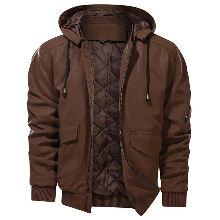 2023 men's jackets Leather Coats PU Outwear men's biker jacket  Mens jacket Winter Faux lether Jacket Male black
