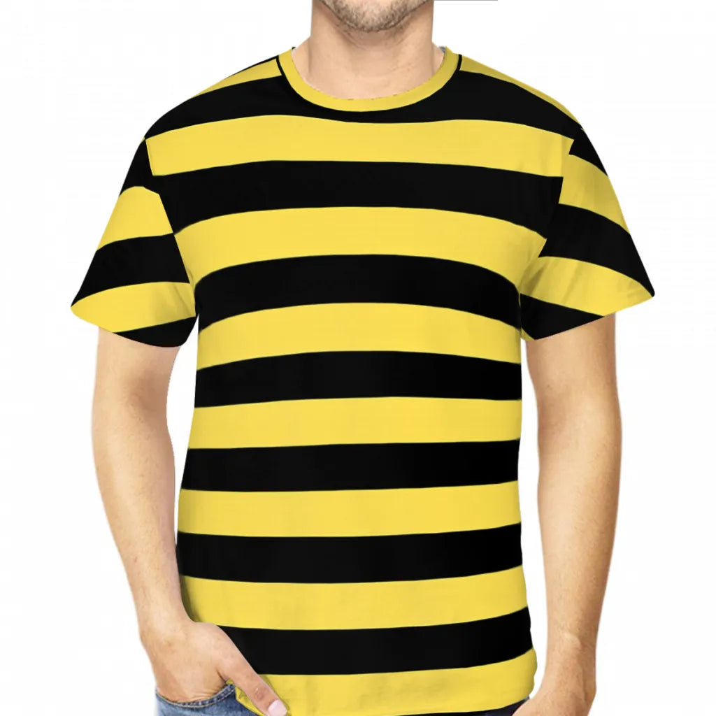 Color Polyester TShirts Me Before You Black And Yellow Stripes Personalize Men's Thin T Shirt Hipster Tops