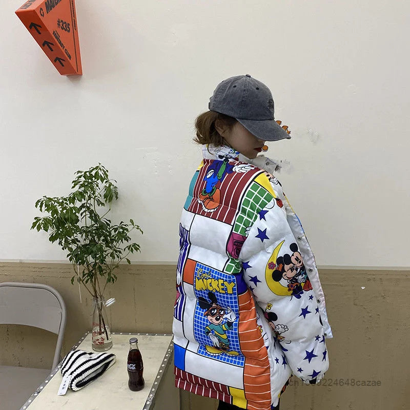 Disney Mickey Sweatshirt Women's Fashion Korean Loose Student Cartoon Printed Coat Autumn Winter Harajuku Jacket Y2k Top Clothes