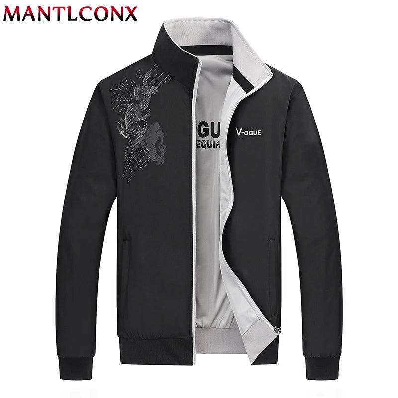 MANTLCONX 2022 New Men's Jackets and Coats Male Causal Fashion Large Size Zipper Bomber Jackets casacos masculino Plus size 5XL