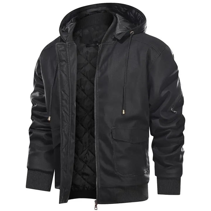 2023 men's jackets Leather Coats PU Outwear men's biker jacket  Mens jacket Winter Faux lether Jacket Male black