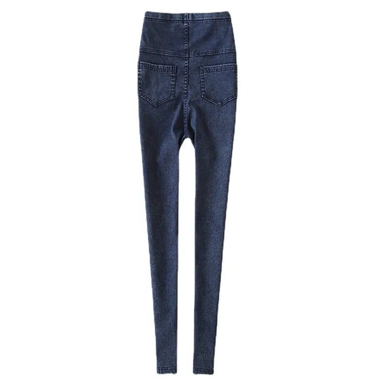 Maternity Pregnancy Skinny Trousers Jeans Pants Elastic Pregnant Women's Feet Stomach Lift Pants Stretch Denim Pants