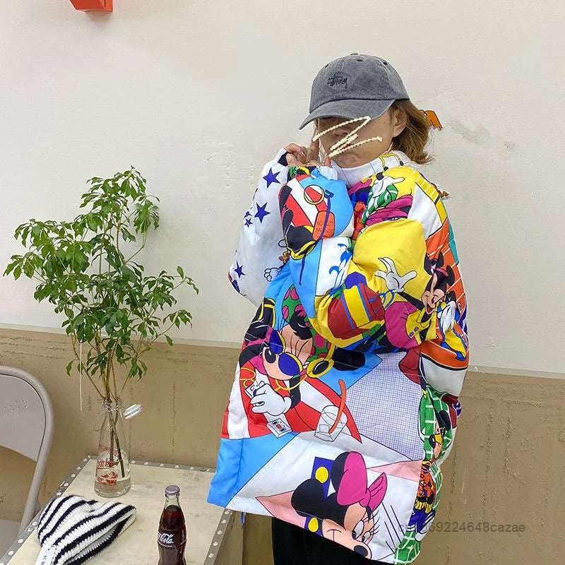 Disney Mickey Sweatshirt Women's Fashion Korean Loose Student Cartoon Printed Coat Autumn Winter Harajuku Jacket Y2k Top Clothes