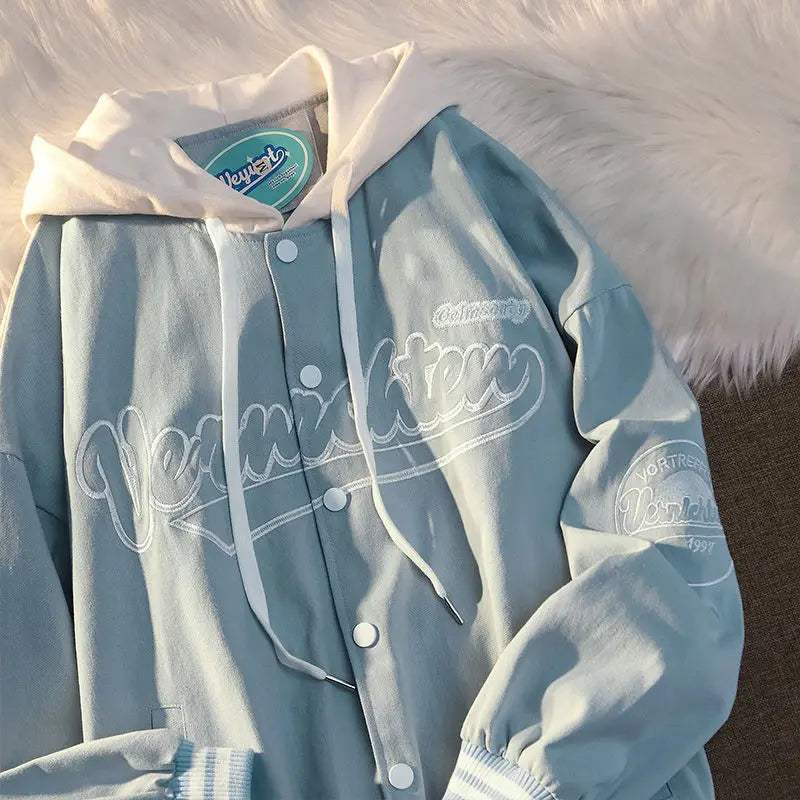 Embroidery Harajuku Patch Plus Size Coat 2021 Winter Autumn Women's Jackets Hip Hop Autumn Long Sleeve Female Jacket Outwear