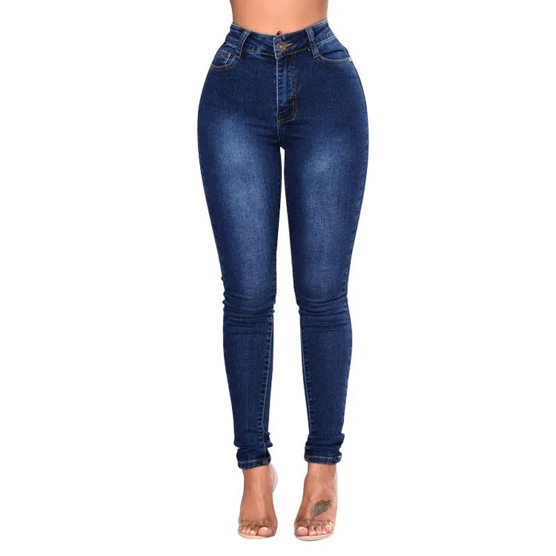 Women's Jeans Pants High Waisted Skinny Sexy Blue Mom Pencil Pants Button Fly Vintage Cotton Denim Pants for Women Woman Jeans