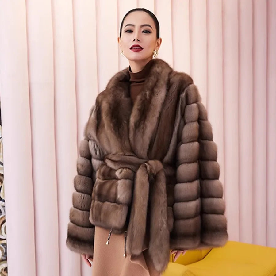 Fur Coat Women Real Fox Fur Coat Women 2023 Luxury Winter Natural Fox Fur Women's Short Fur Jacket