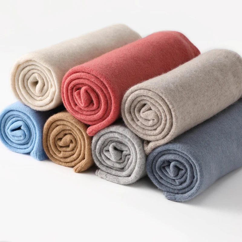 KOIJINSKY New 100% Cashmere Women's Knitted Scarf Autumn Soft Solid Scarf Winter Warm Solid Men's Scarf