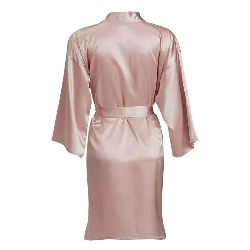 Custom Satin Wedding Bridesmaid Kimono Dressing Gown Bridesmaid Robes Soft Satin & Personalized Wedding/Bachelorette Party Robes