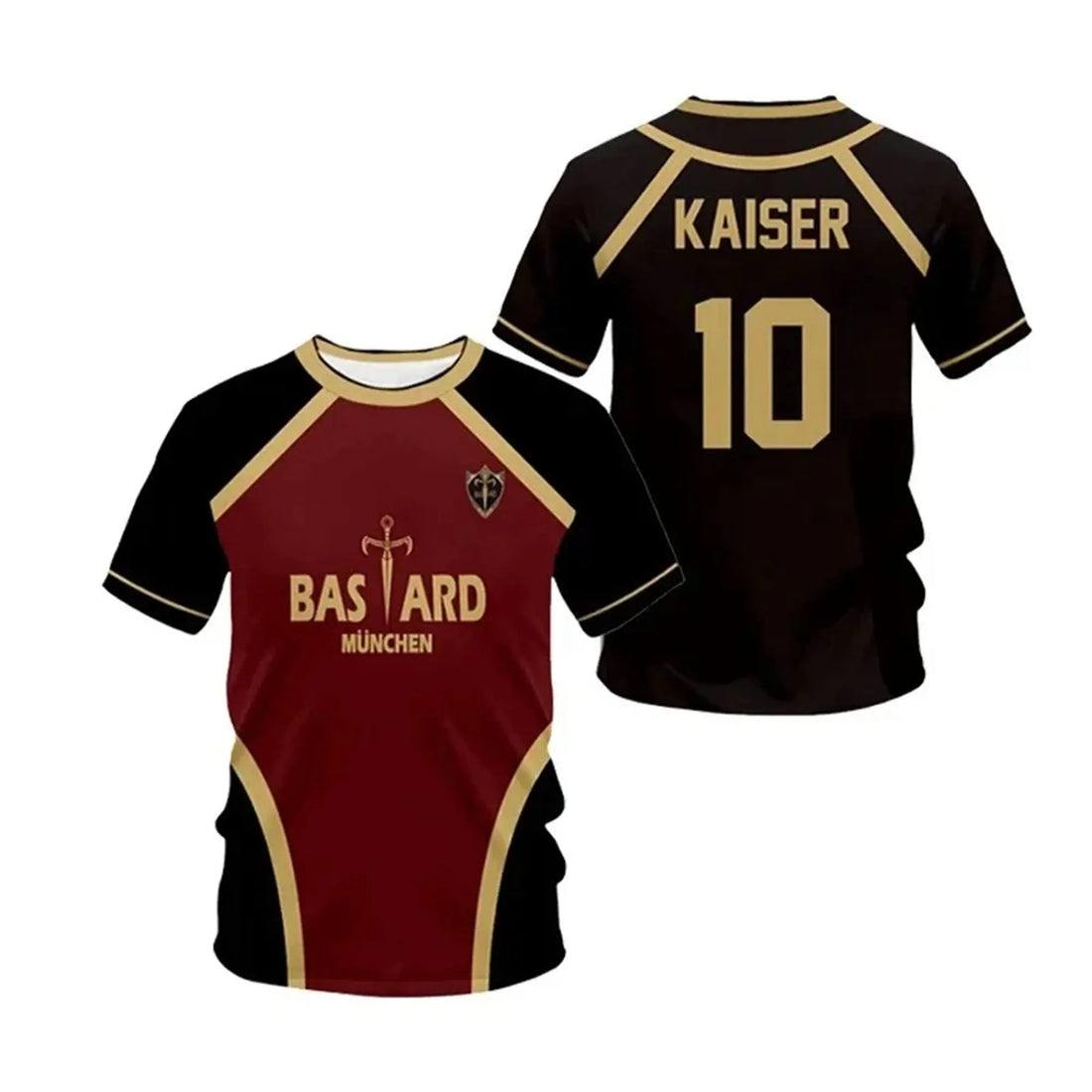 Men's 3D animated Blue Lock Michael Kaiser printed T-shirt stylish large short sleeved sports T-shirt