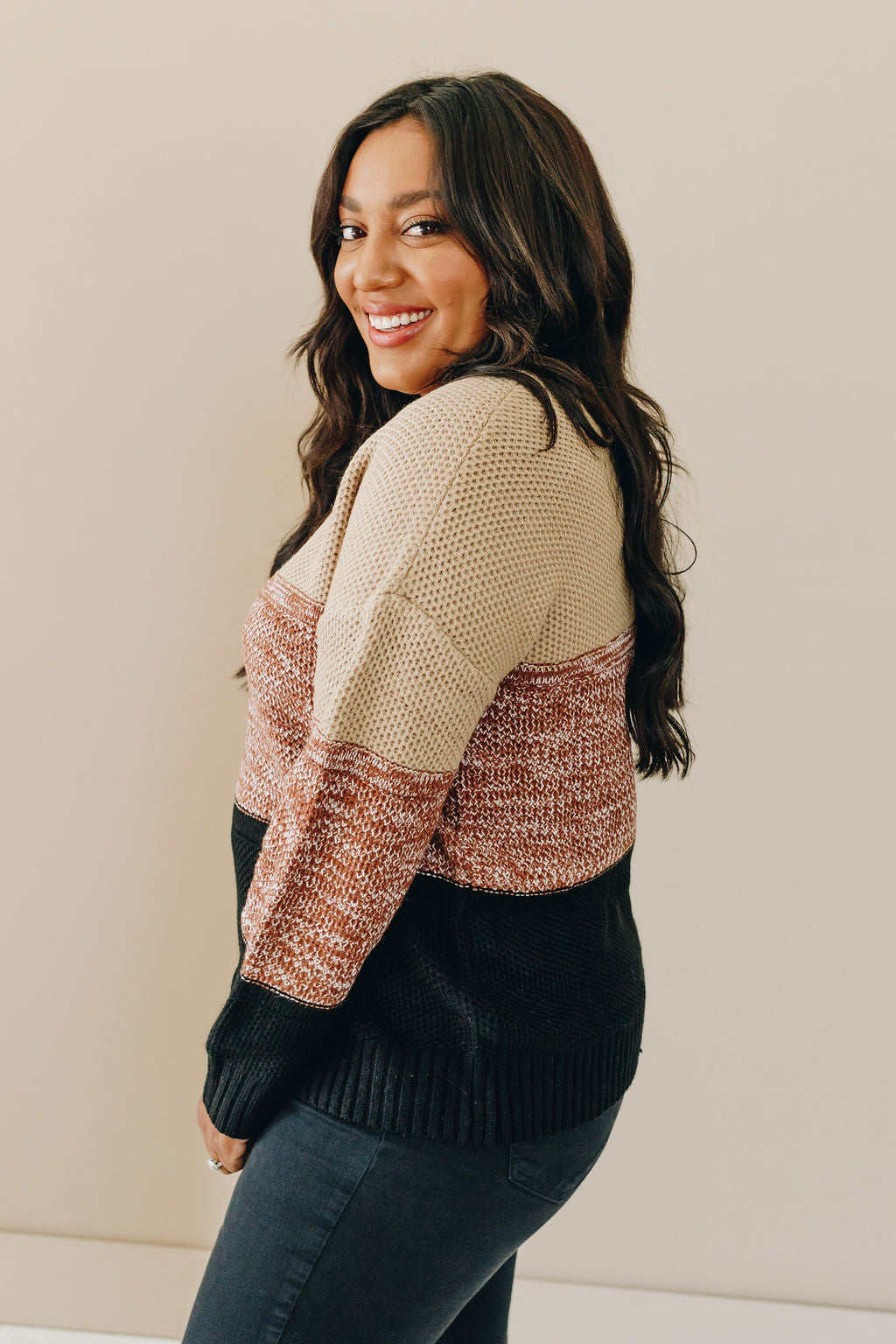 I See Double Color-Block Knit Sweater