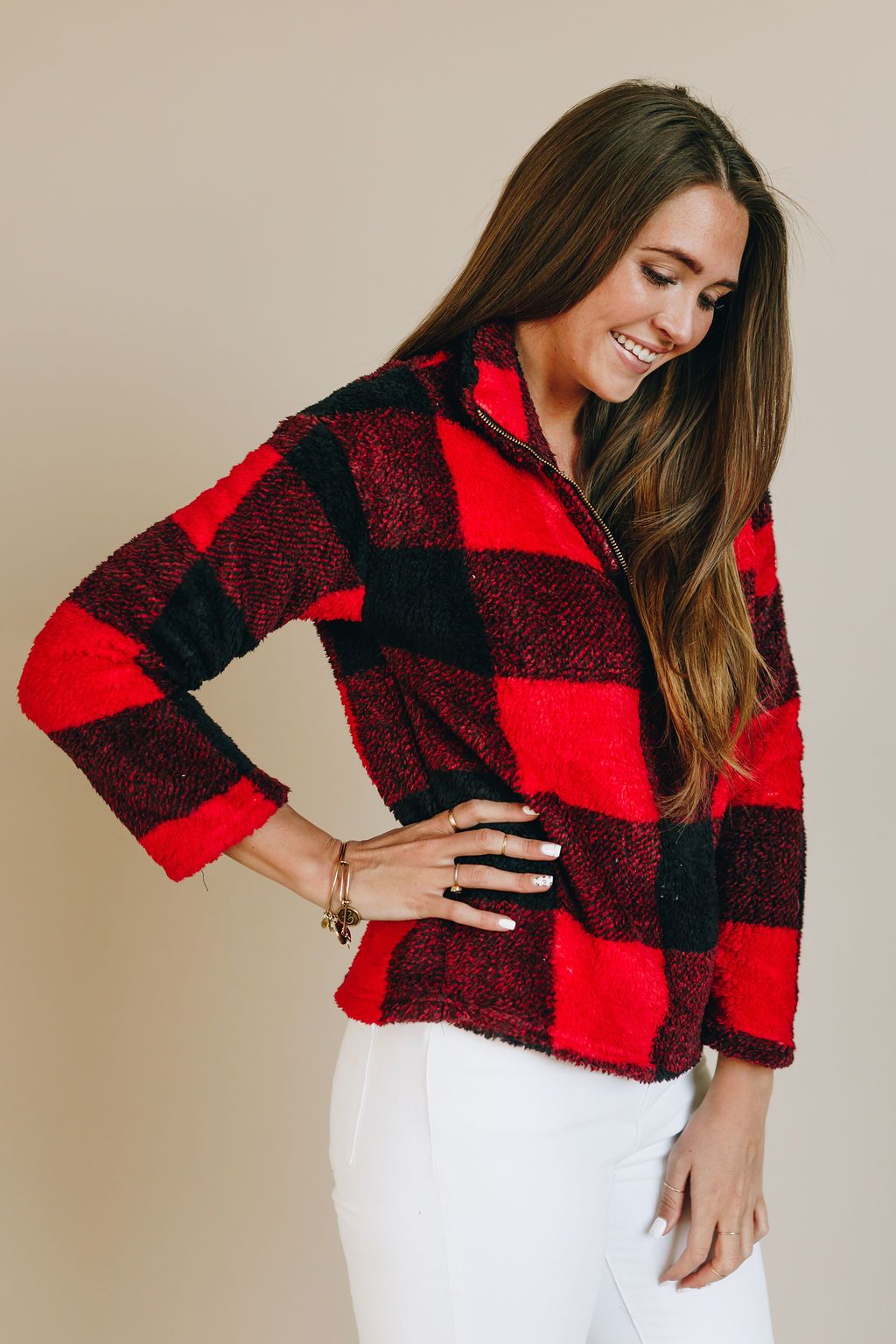 Mad for Plaid Half Zip Pullover