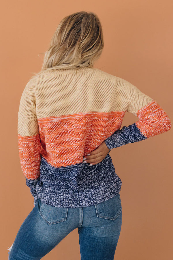 I See Double Color-Block Knit Sweater
