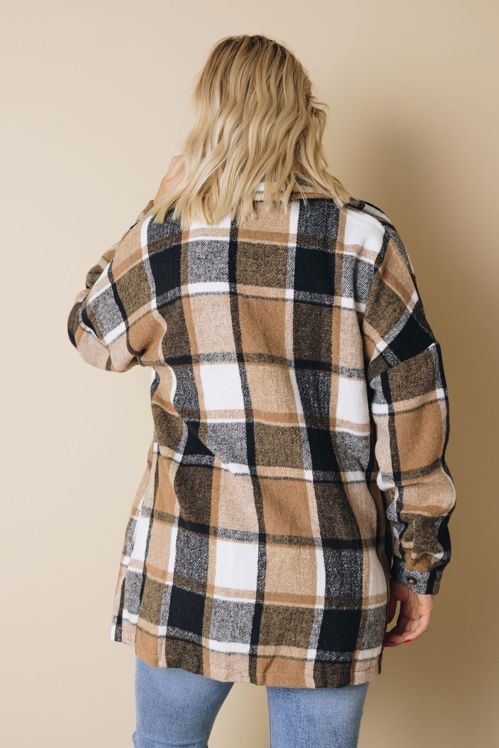 Speak Now Plaid Buttoned Shirt Jacket
