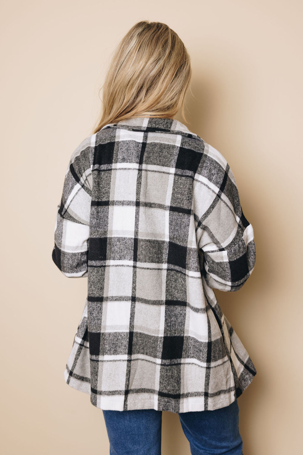 Speak Now Plaid Buttoned Shirt Jacket