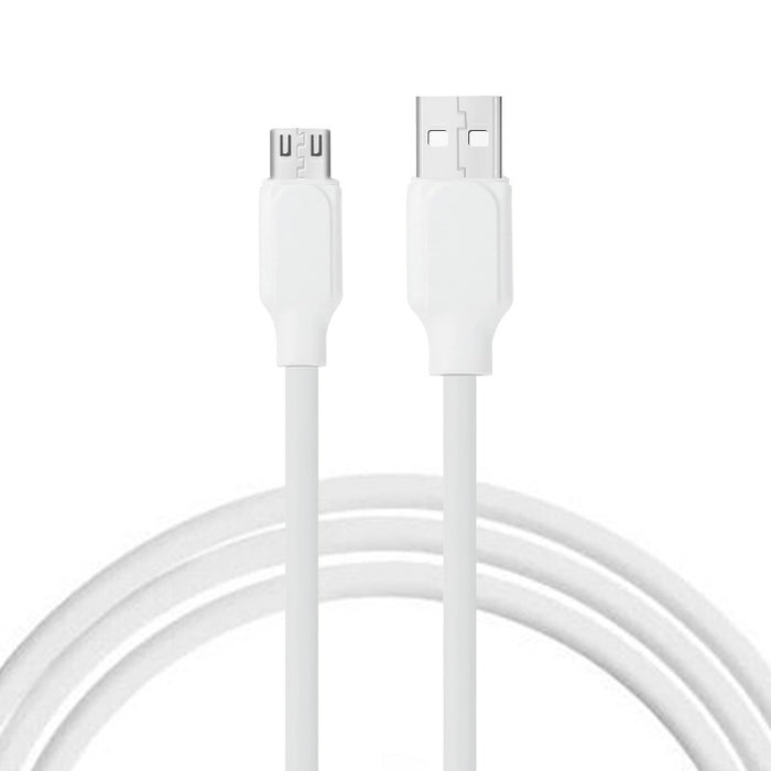 1m Soft TPE Micro USB Android Charging Cable for Samsung Huawei Mobile Phone Android Cellphone - White