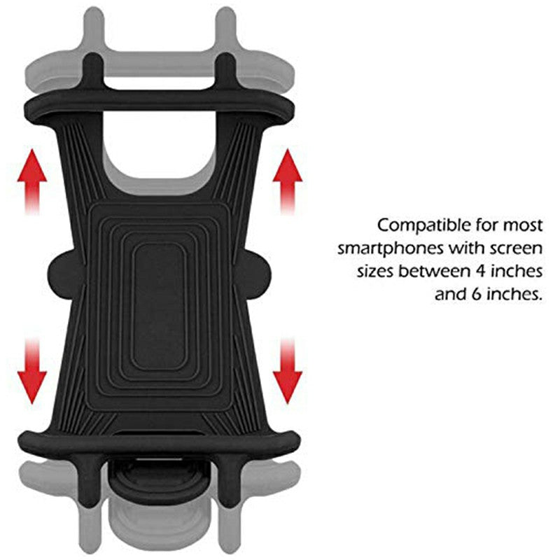 Soft Silicone Mobile Phone Bracket Shockproof Anti-shake Bike Phone Bracket - Black