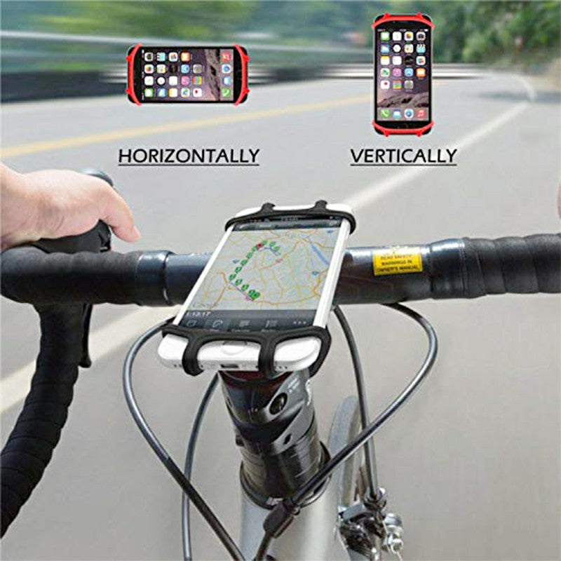 Soft Silicone Mobile Phone Bracket Shockproof Anti-shake Bike Phone Bracket - Black