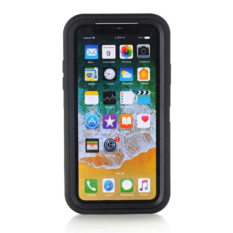 Heavy Duty Armor Case Dustproof ShockProof Phone Cover for iPhone X/XS - Black