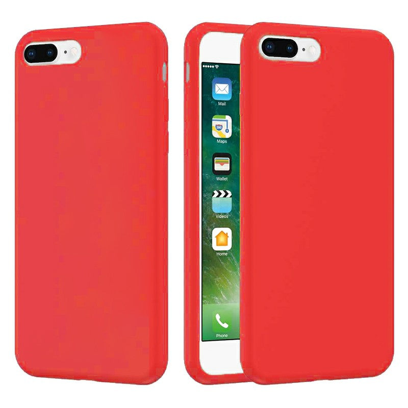 Soft Silicone Gel Shockproof Cover Case Smooth Anti Fingerprint Scratch Resistant Back Cover for iPhone 7/8 Plus - Red