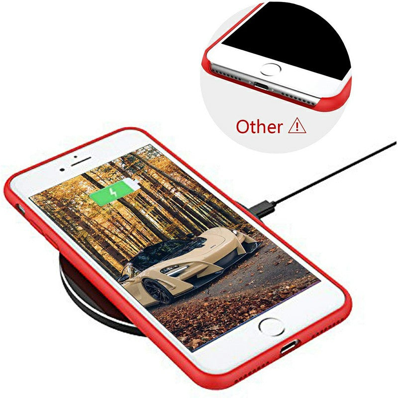 Soft Silicone Gel Shockproof Cover Case Smooth Anti Fingerprint Scratch Resistant Back Cover for iPhone 7/8 Plus - Red